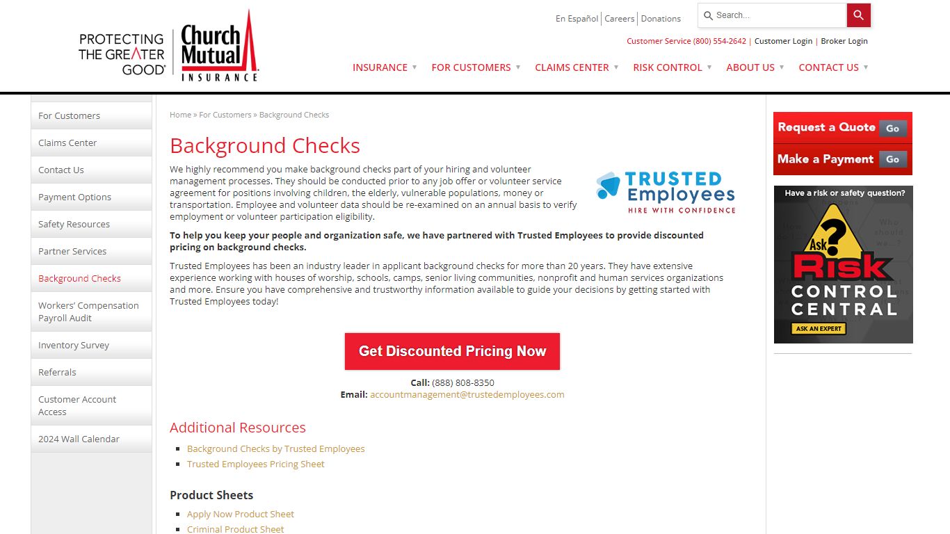 Background Checks - Church Mutual