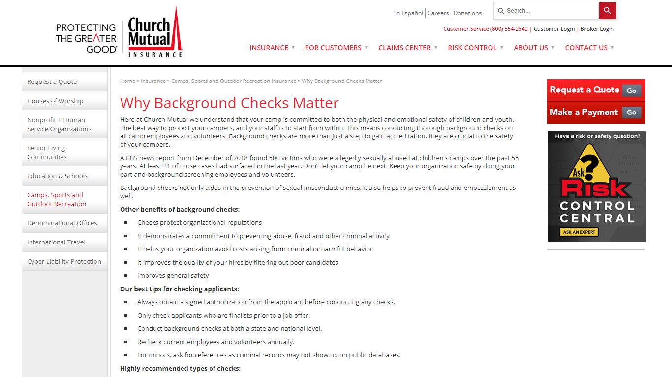 Why Background Checks Matter - Church Mutual